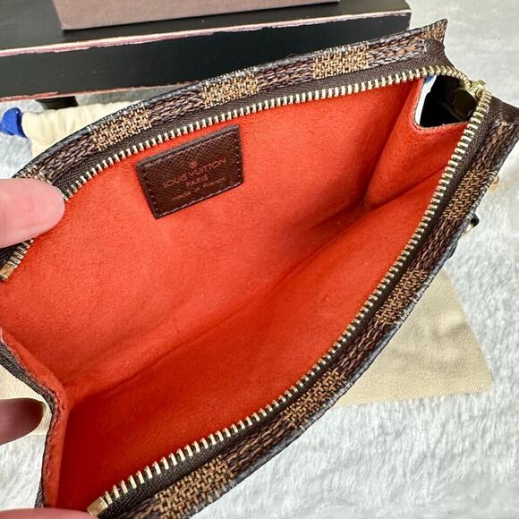 Louis Vuitton Damier Ebene Marais Bucket Bag PM Pouch Crossbody Bag RARE! - Picture 8 of 13